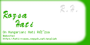 rozsa hati business card